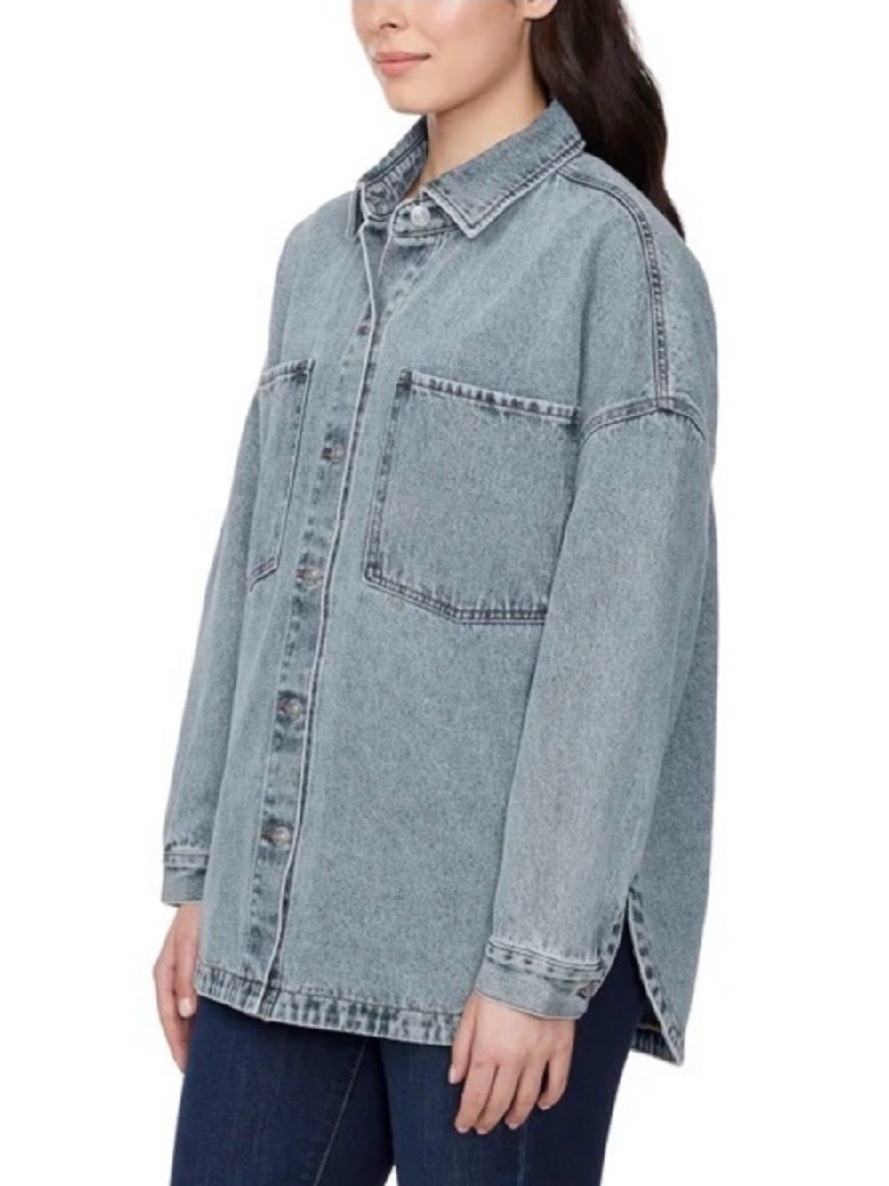 Hudson - Women's  Denim Shacket / Shirt Jacket